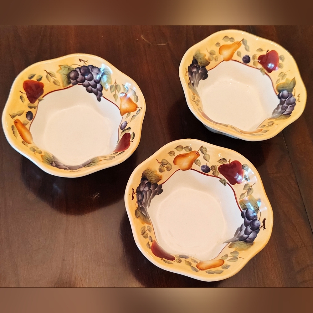 Home Interior Sonoma Villa Hand Painted Bowls Set Of 3